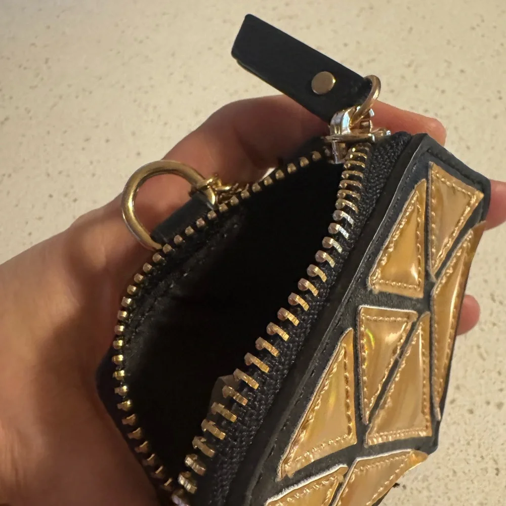 Gold and Black Diamond-Shaped Wallet - New without tags